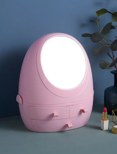 Egg Shaped Makeup Storage Box With Light product image