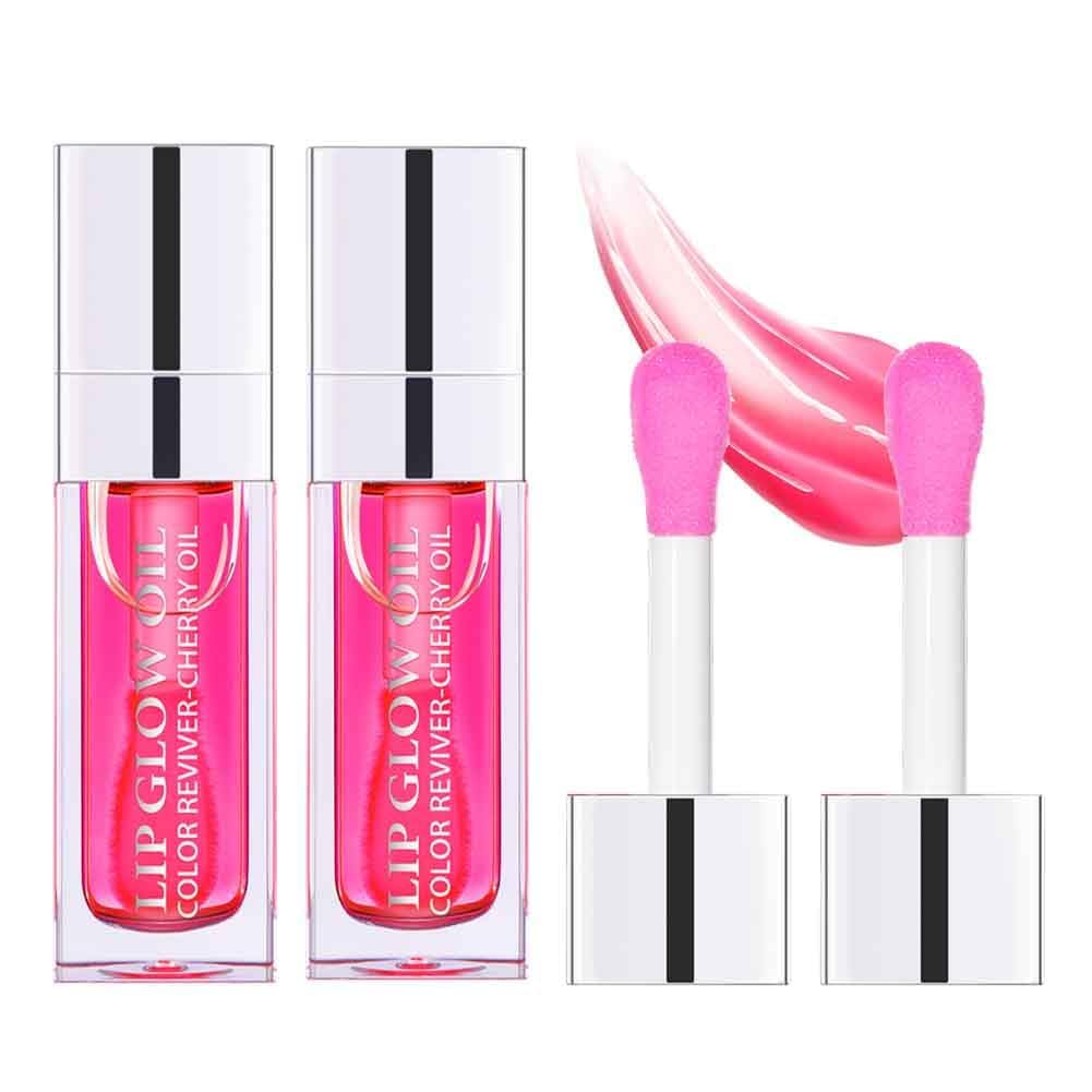 Zenvia Beauty Luvra Hydrating Lip Glow Oil with glossy finish, showing the sleek bottle and applicator on a neutral background.