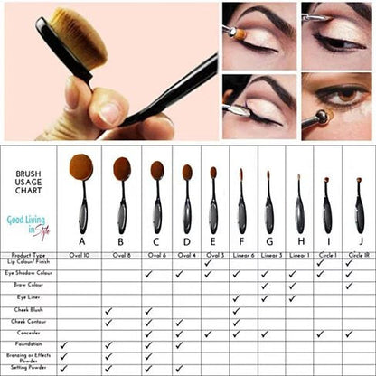 10-Piece Oval Brush Set