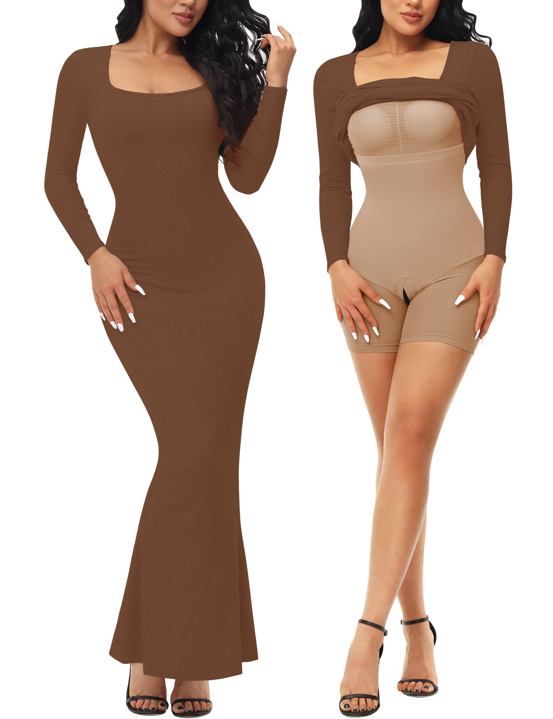Zenvia Beauty Fengbay shapewear dress displayed on a mannequin, featuring smooth, form-fitting fabric for a seamless silhouette.