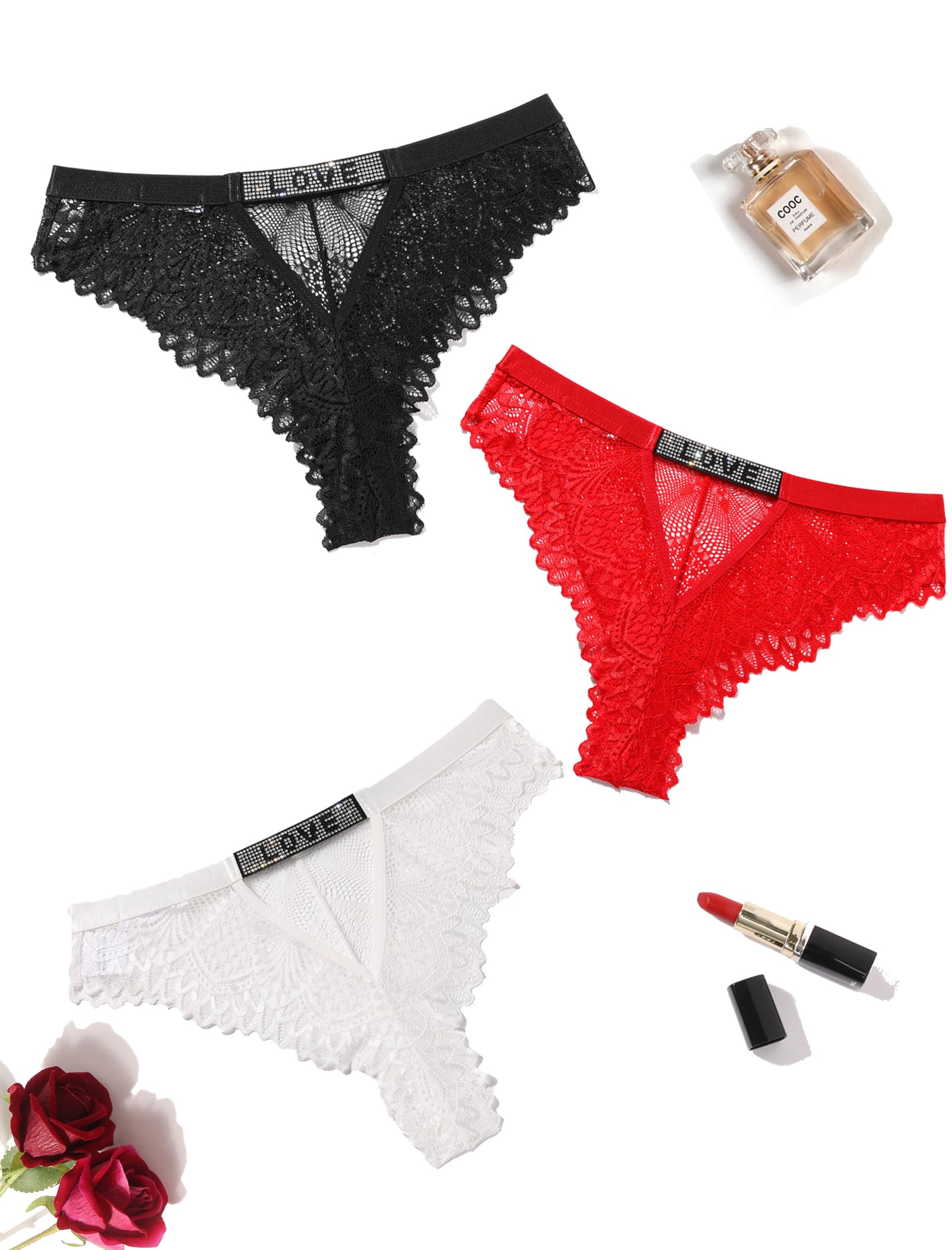 A pair of black lace cheeky panties from Zenvia Beauty's Avidlove collection, featuring delicate lace and a cheeky fit.