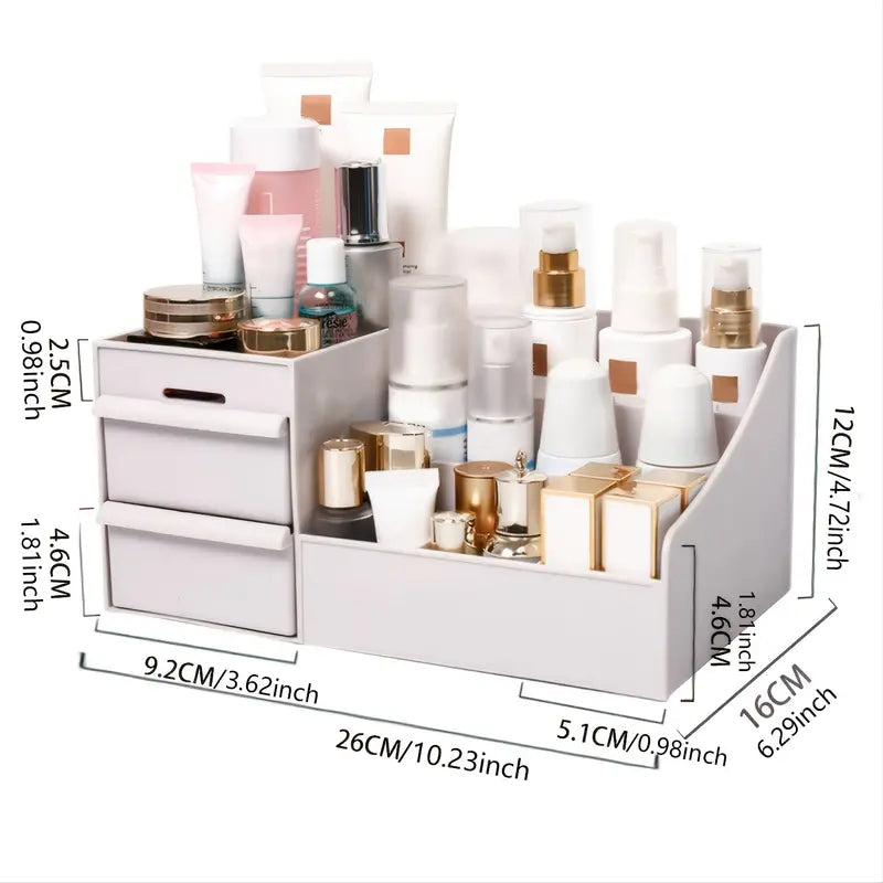 Zenvia Beauty multifunctional drawer storage box with multiple compartments for organizing cosmetics and small accessories.