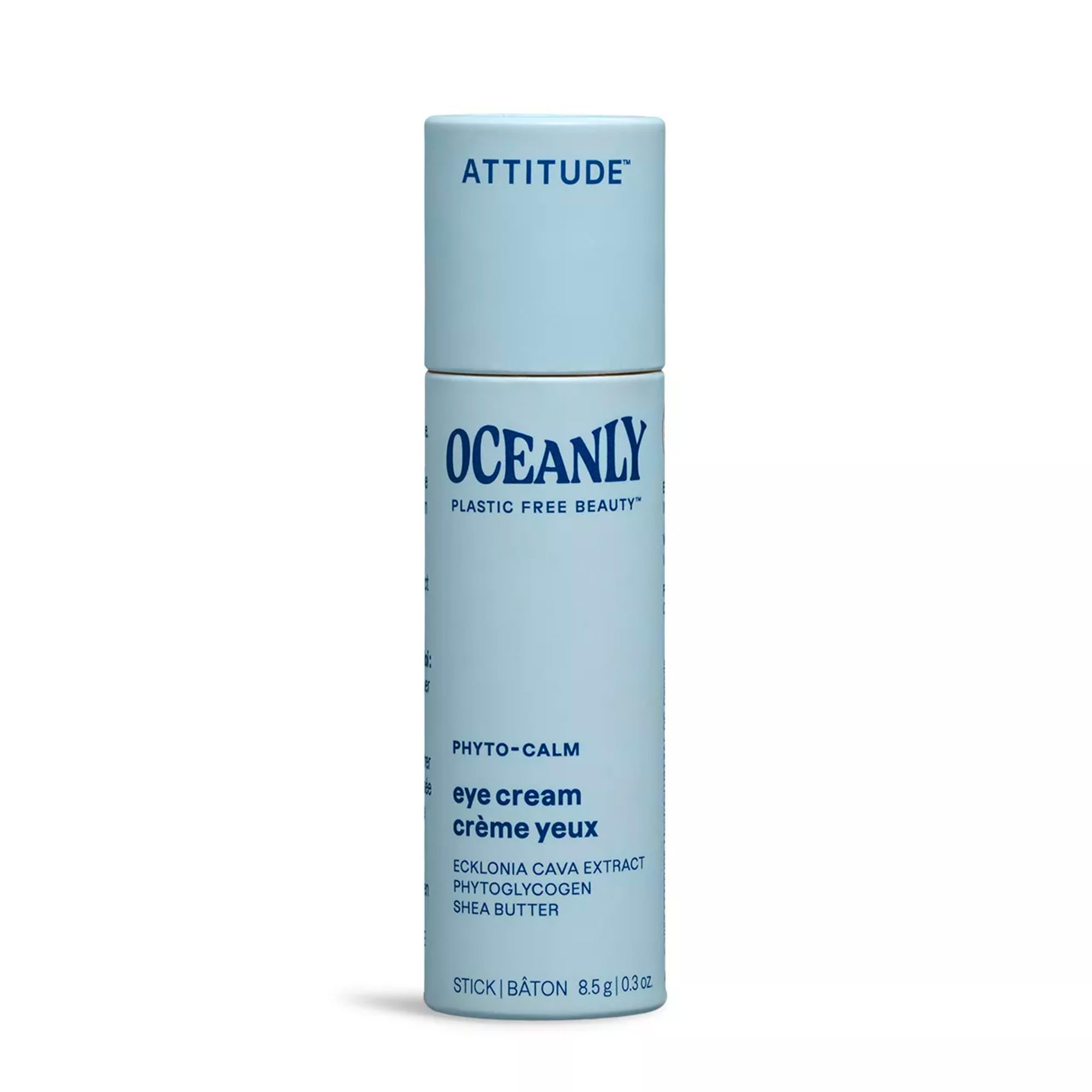 Zenvia Beauty ATTITUDE Oceanly Eye Cream Stick, smooth applicator with the cream stick visible for reducing puffiness and dark circles.