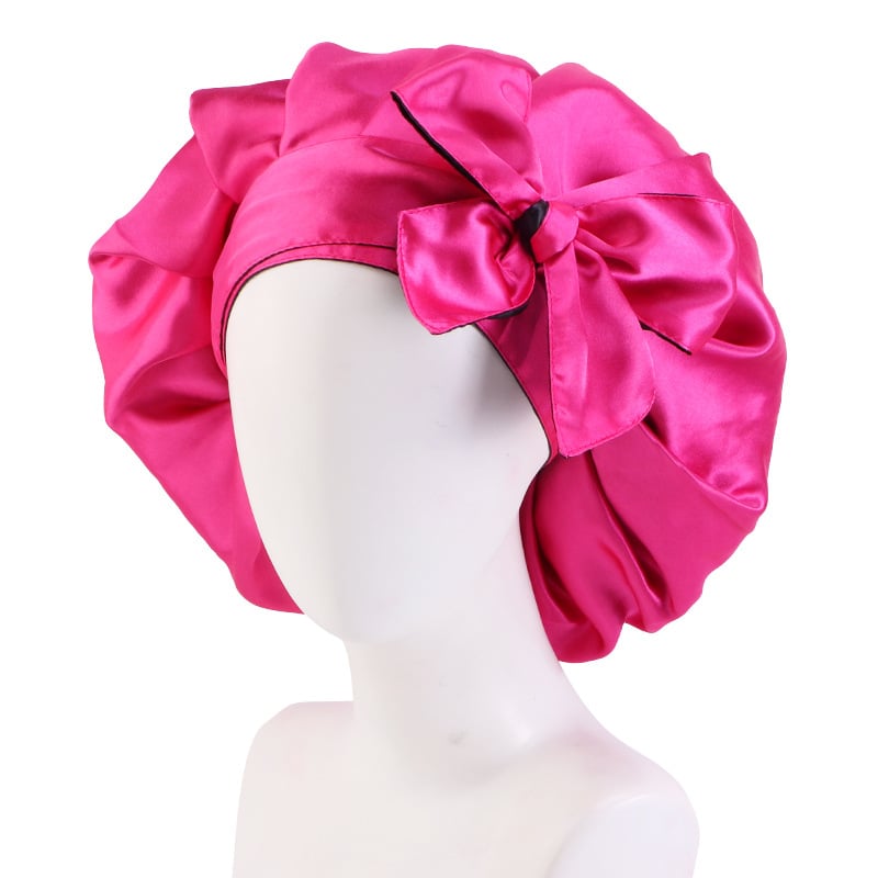 Zenvia Beauty double satin hair care cap showing soft, shiny satin fabric and elastic edge for gentle, protective hair wrapping