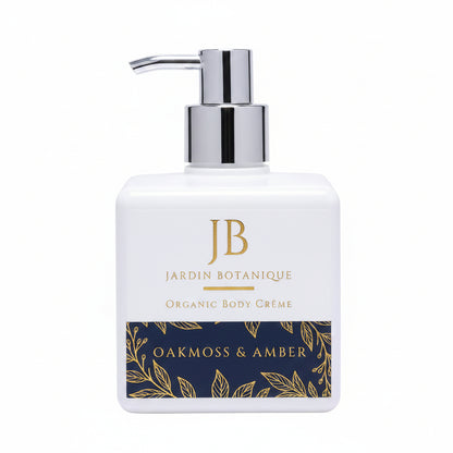 Jardin Botanique organic body crème bottle with pump on a white background