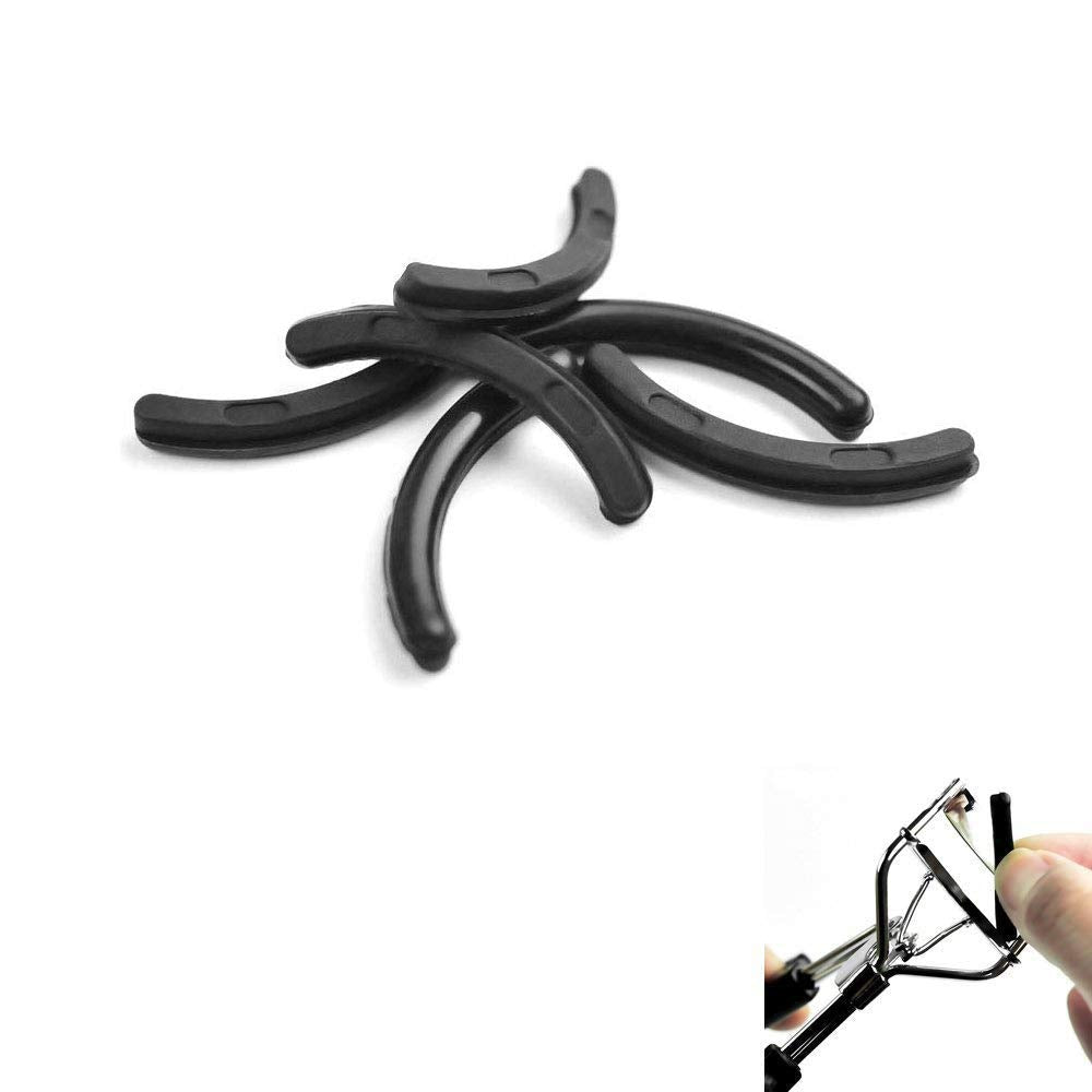 Lelines Eyelash Curler Refill Pads 6pcs Rubber Replacement Pads for Standard Eyelash Curler (Black)