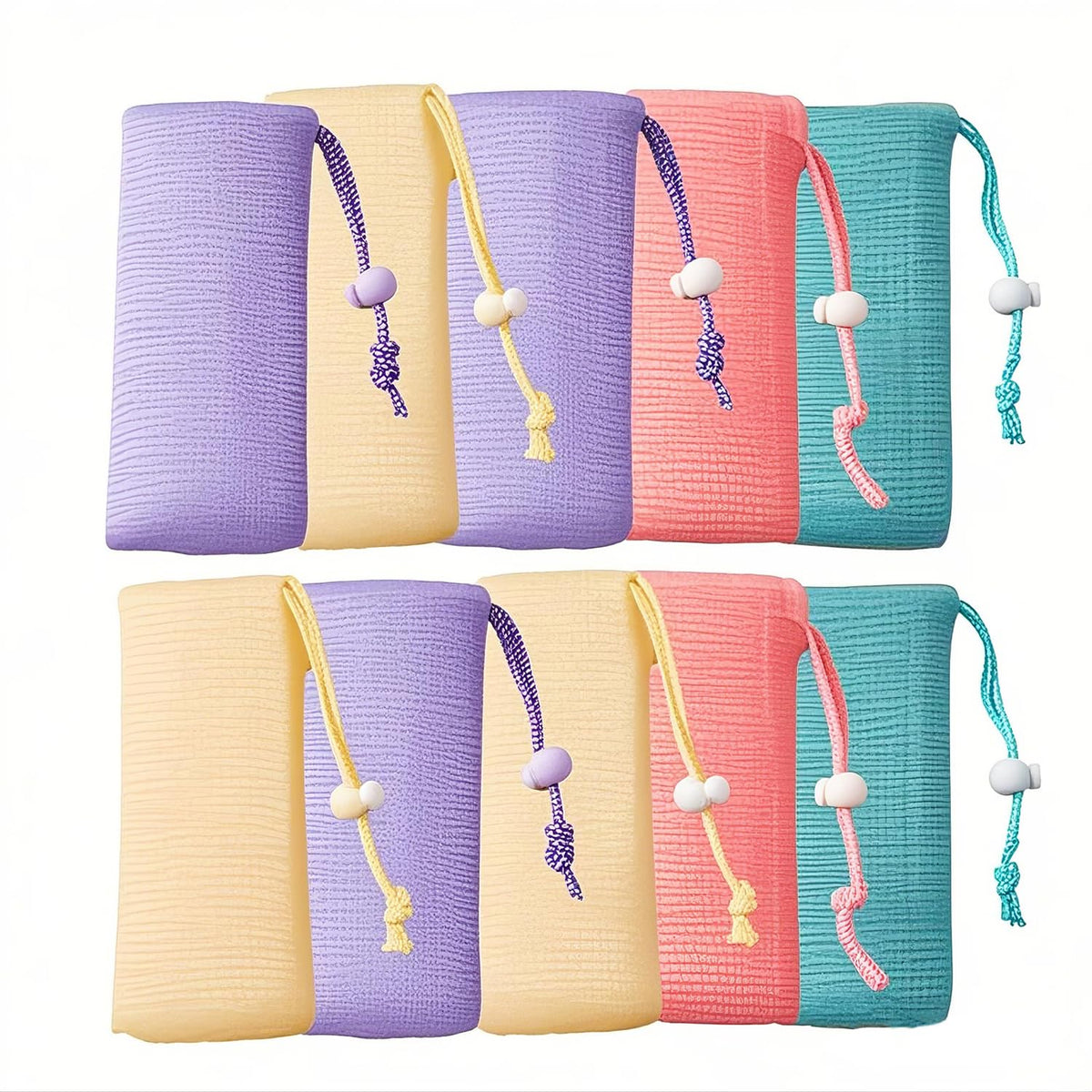 10Packs Exfoliating Mesh Soap Bag Mesh Soap Saver Pouch Bubble Foaming Nets — product view 2