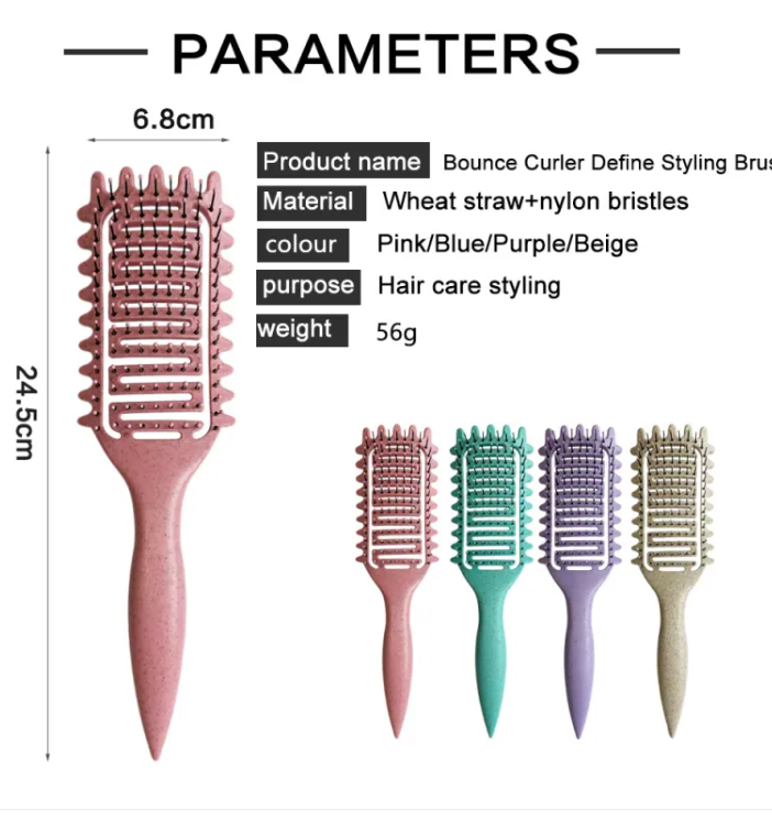 Zenvia Beauty curl hair hollow comb with wide and fine teeth for styling and detangling curly hair.
