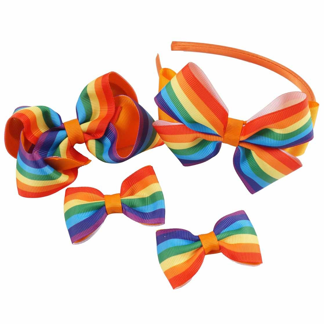 Rainbow Hair Clips Hair Bow For Women Girls Rainbow Hair product image