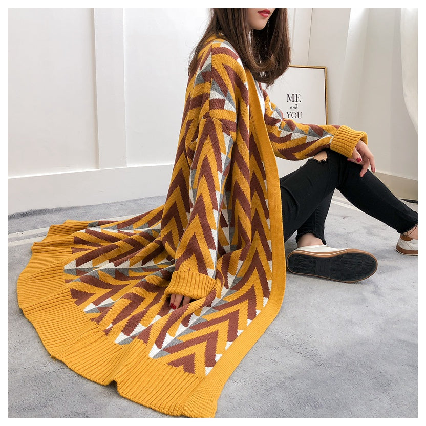 Women's Geometric Knit Cardigan – product view 5