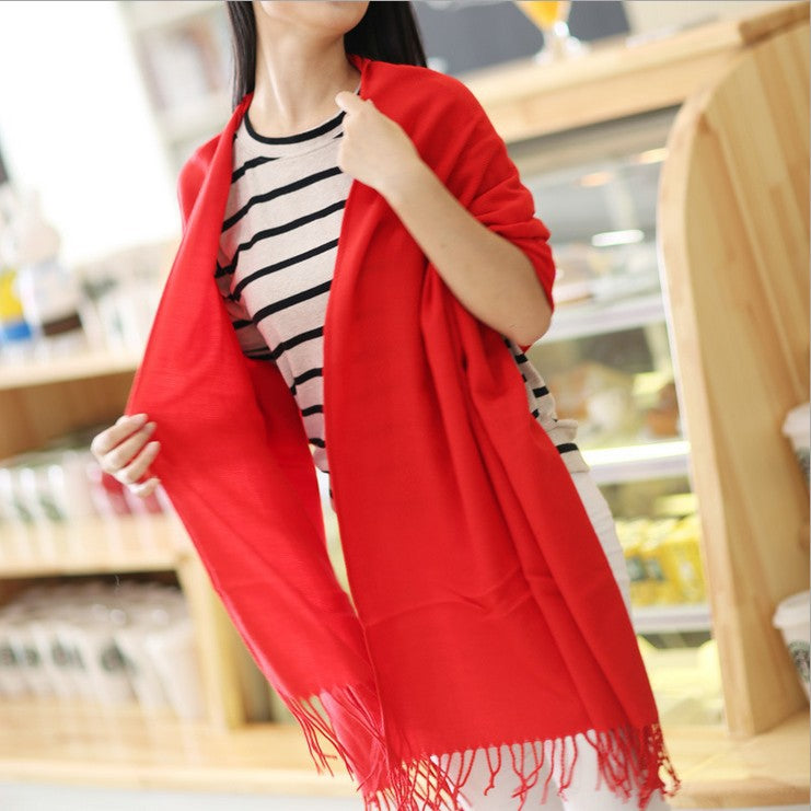 Women's Plaid Fringe Winter Scarf – product view 12
