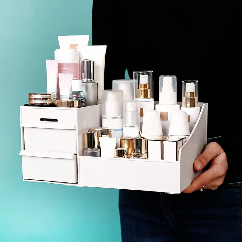 Zenvia Beauty multifunctional drawer storage box with multiple compartments for organizing cosmetics and small accessories.