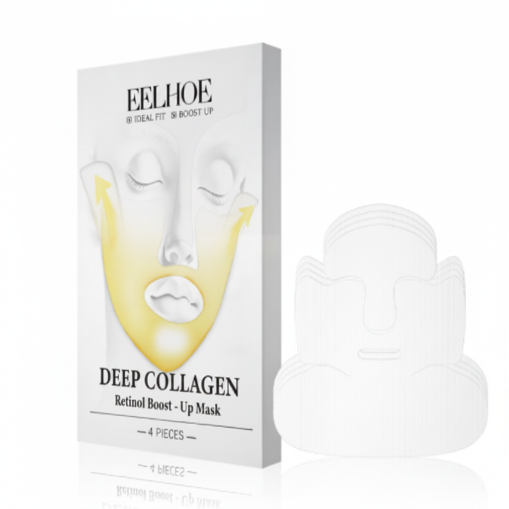 Zenvia Beauty Collagen Lifting Face Mask with hydrating and firming ingredients, shown on a model's face in the image.