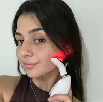 ZenviaBeauty Facial Massager™ showing sleek design with textured surface, ideal for skin relaxation and facial massage treatments.