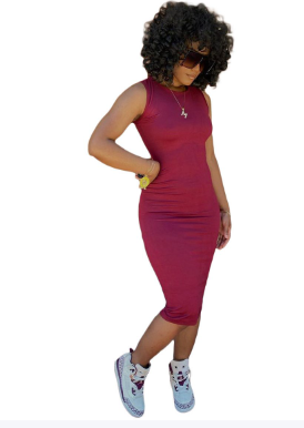 Summer Patchwork Sleeveless Dress For Women product image