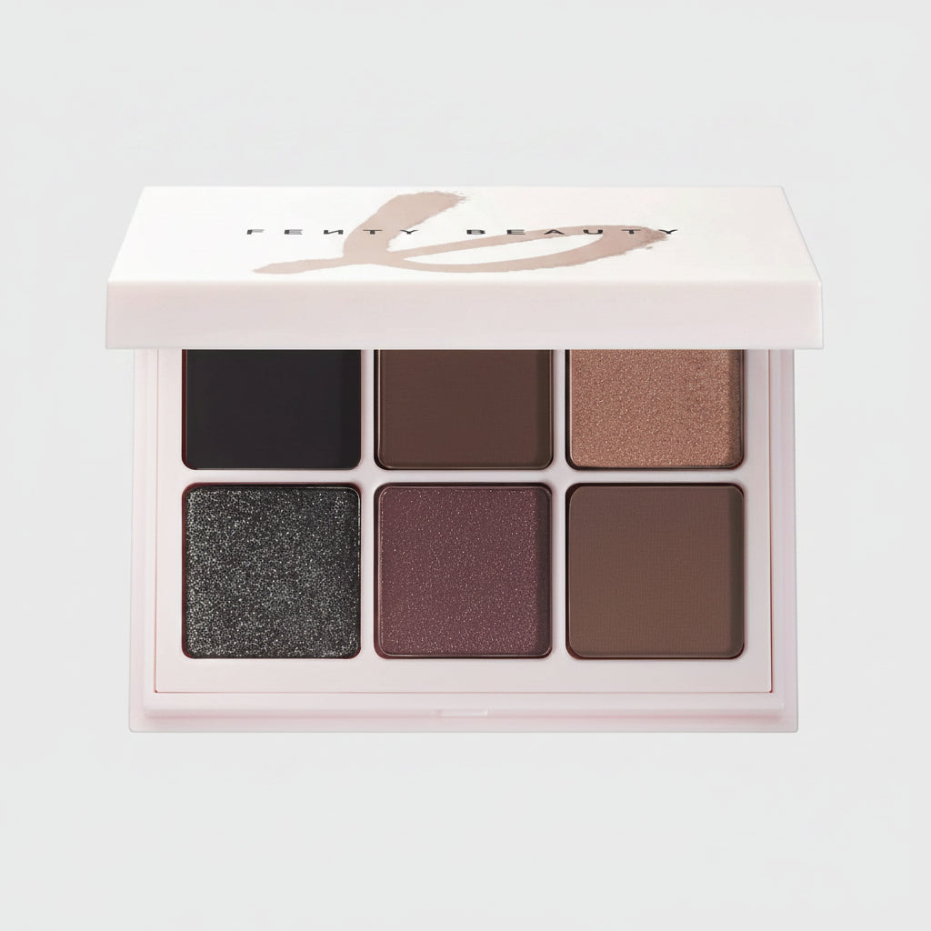 Fenty Snap Shadows Palette by Zenvia Beauty featuring colorful eyeshadow shades in a sleek compact.