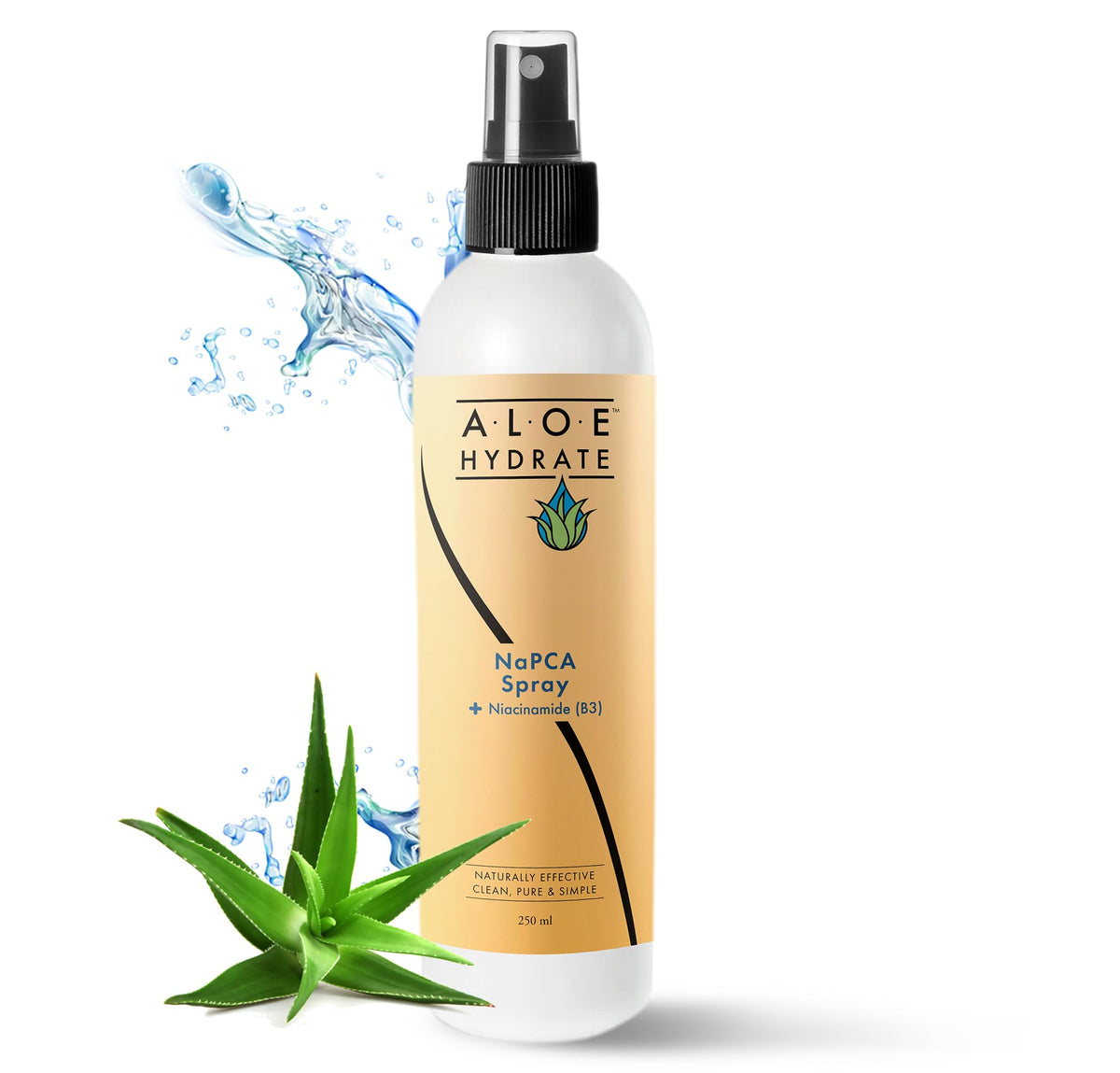 NaPCA Moisturizer. Hydrating Facial Spray with Niacinamide ZnPCA & Rosewater Face Mist in Aloe vera. Face Mist to Tone Soothe Fight Acne and Oiliness. Aloe Anti-aging