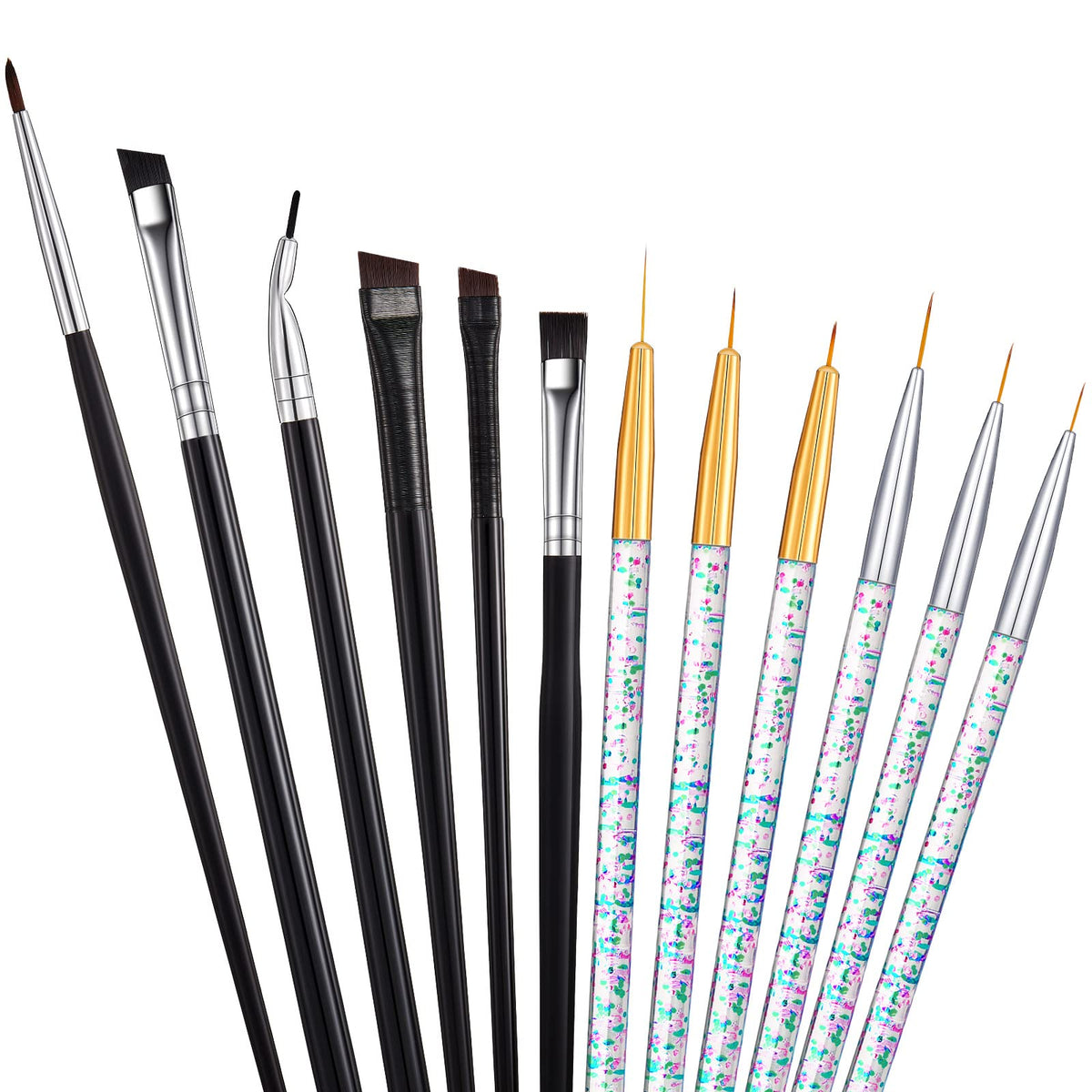 12 Pieces Eyeliner Brushes Set Slanted Makeup Gel Eyeliner Brush Line Fine — product view 1
