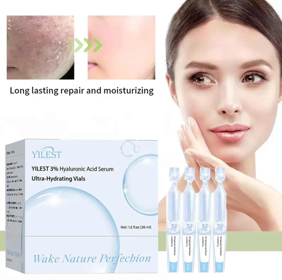 Zenvia Beauty hyaluronic acid face mask with hydrating gel and soft fabric sheet for soothing skin application.