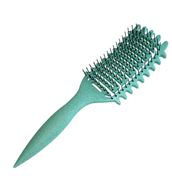 Zenvia Beauty curl hair hollow comb with wide teeth for detangling and styling curly hair, black plastic design