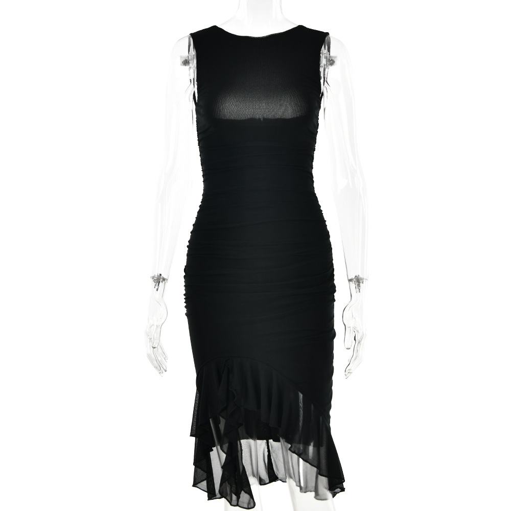 Zenvia Beauty women's sleeveless slim dress in a stylish design, fitted silhouette, perfect for casual or formal occasions