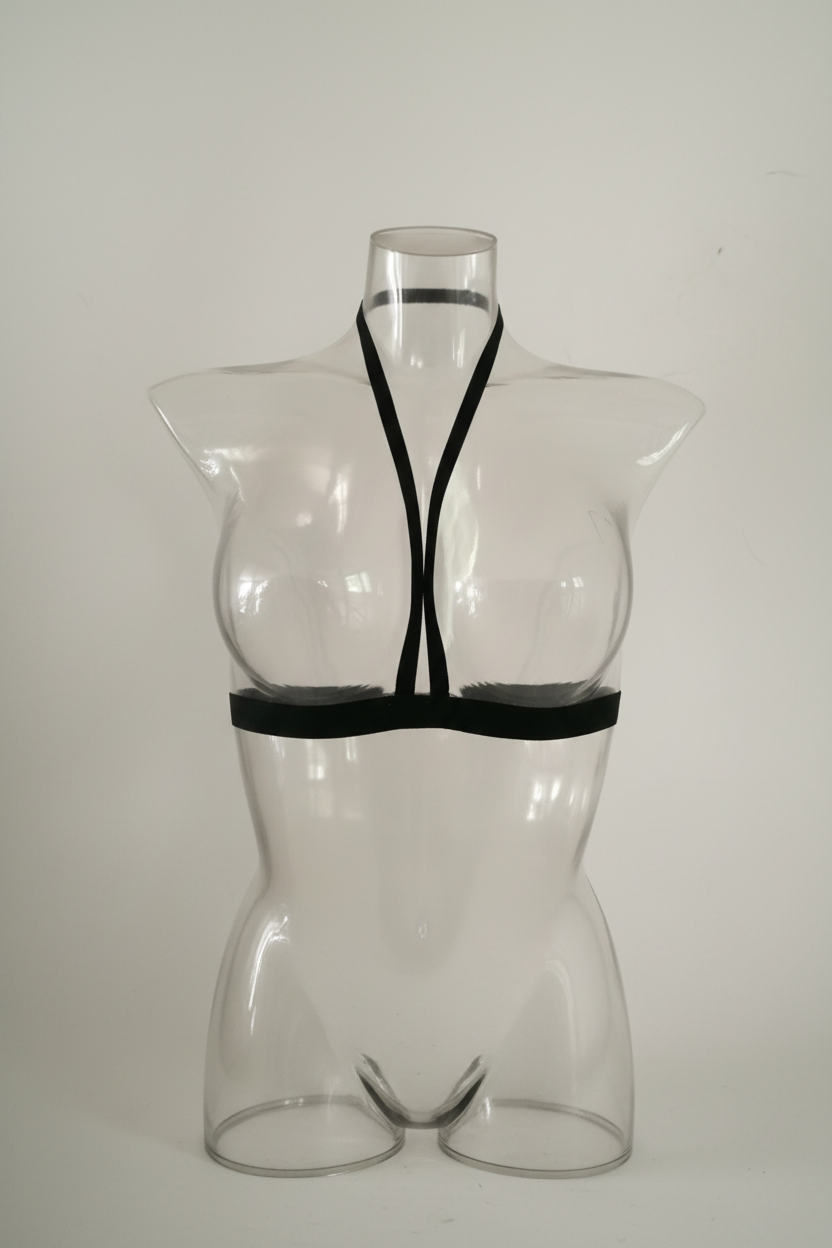 Zenvia Beauty bra straps and accessories in black, featuring adjustable straps and decorative details for stylish support.