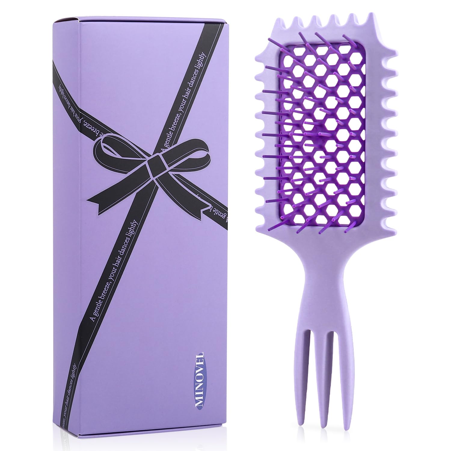 Curly Hair Brush Bounce Curl Volume Brush for Shaping&DefiningVented Hair Brush for Wet or Dry Hair Detangling BrushMInovel