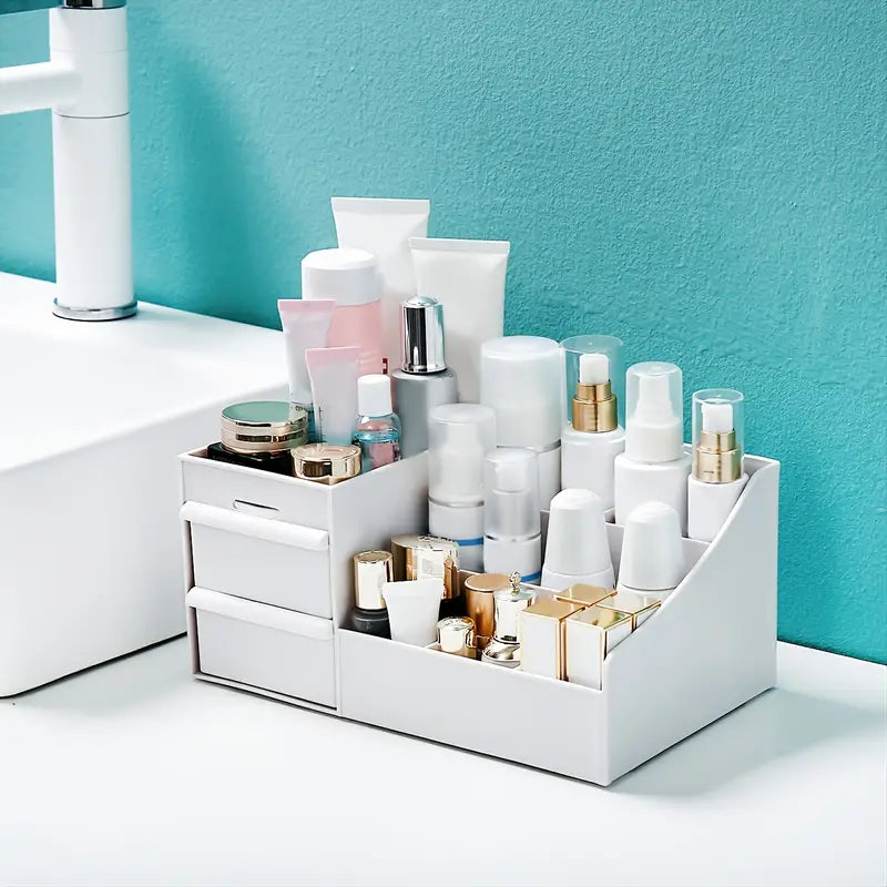 Zenvia Beauty multifunctional drawer storage box with multiple compartments for organizing cosmetics and beauty tools.