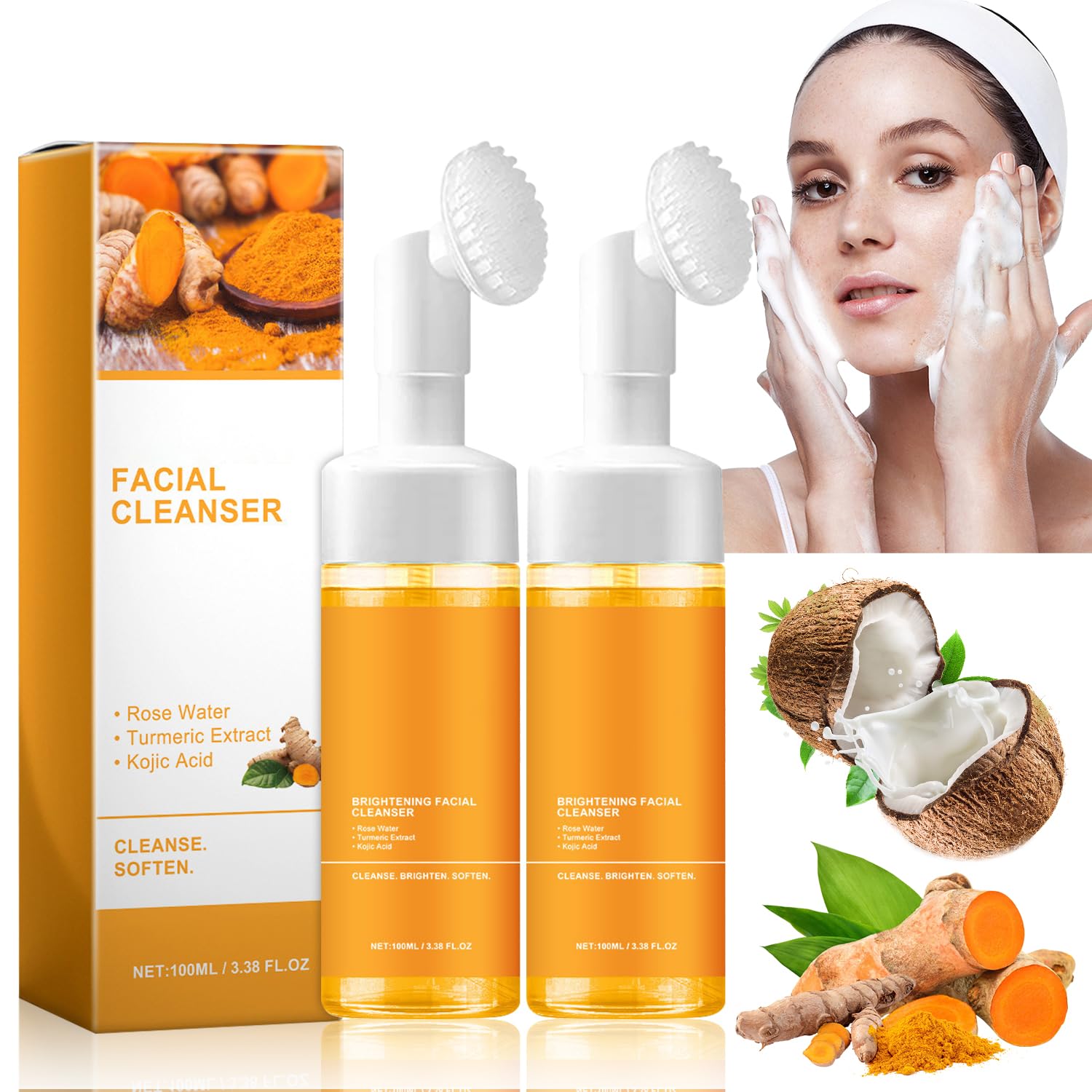 MAROJEIF Turmeric Facial Cleanser Turmeric Face Wash Turmeric