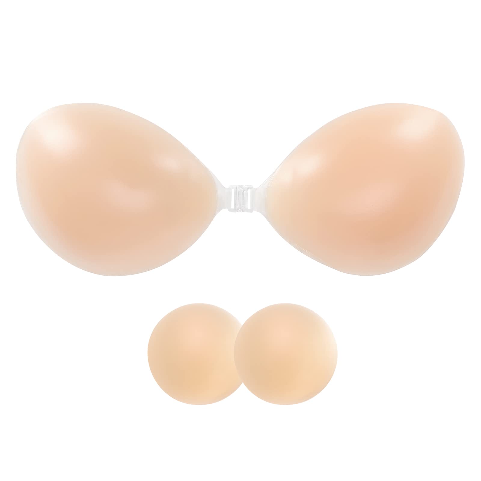 Zenvia Beauty HILRITORI strapless sticky bra with skin-tone cups, designed for seamless wear under dresses and tops.