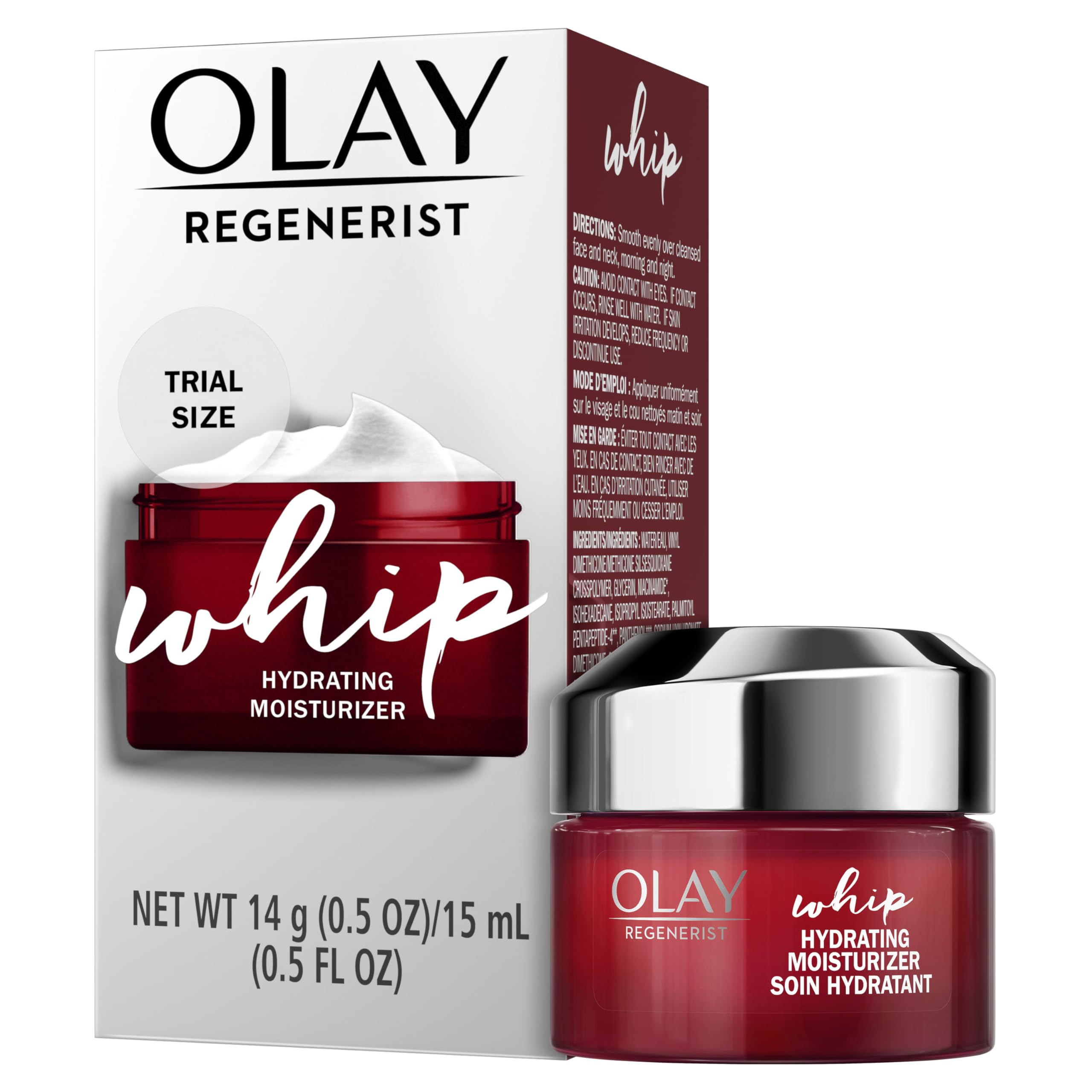 New Olay Regenerist Whip Face Moisturizer Trial Size 0.5 Oz