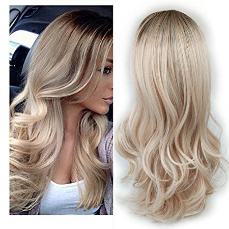 Long curly middle part wig by Zenvia Beauty with voluminous, glossy curls and a natural middle part for a stylish look.