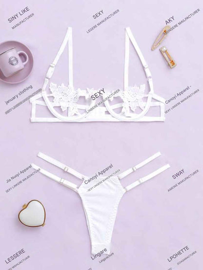 Lace Overlay Bustier Set