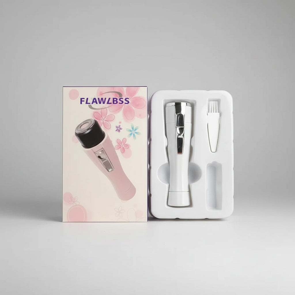 Zenvia Beauty electric facial hair remover with sleek design and rotating head for gentle, precise hair removal on the face.