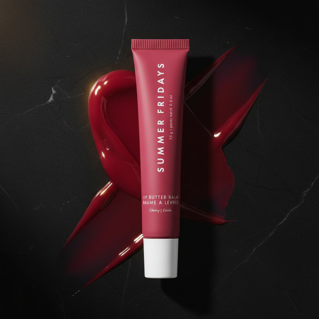 Zenvia Beauty Summer Fridays Lip Butter Balm in a sleek tube, showing the nourishing balm inside for soft, hydrated lips.