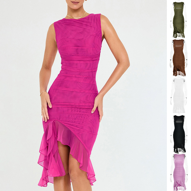 Zenvia Beauty women's sleeveless slim dress in a stylish, fitted design, perfect for summer occasions.