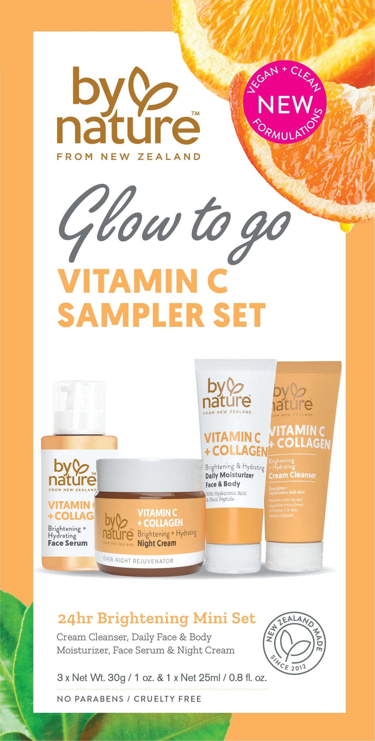 By Nature Glow To Go Vitamin C Sampler Skincare Set - Skin Care Set Travel Size Skincare Gift Set Skin — product view 1