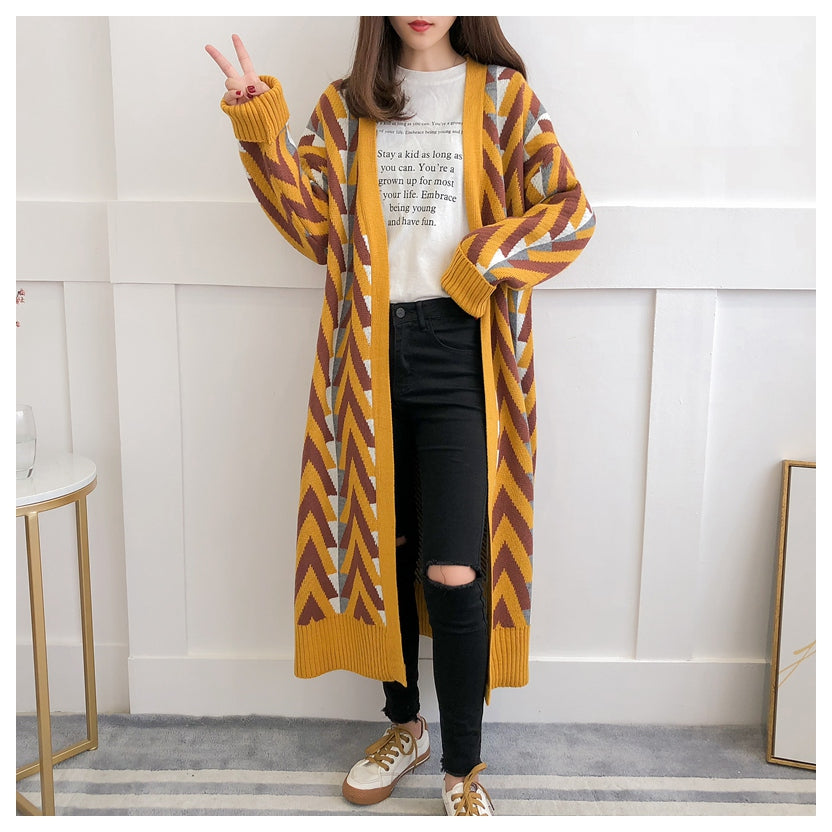 Women's Geometric Knit Cardigan – product view 9