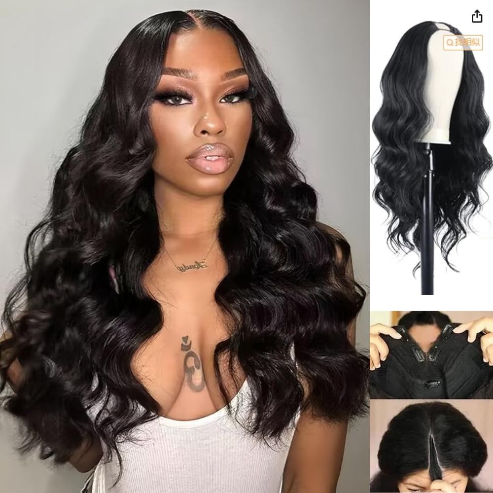 Zenvia Beauty Body Wave V-Part Wig with voluminous, wavy hair and V-shaped part for a natural, stylish look.