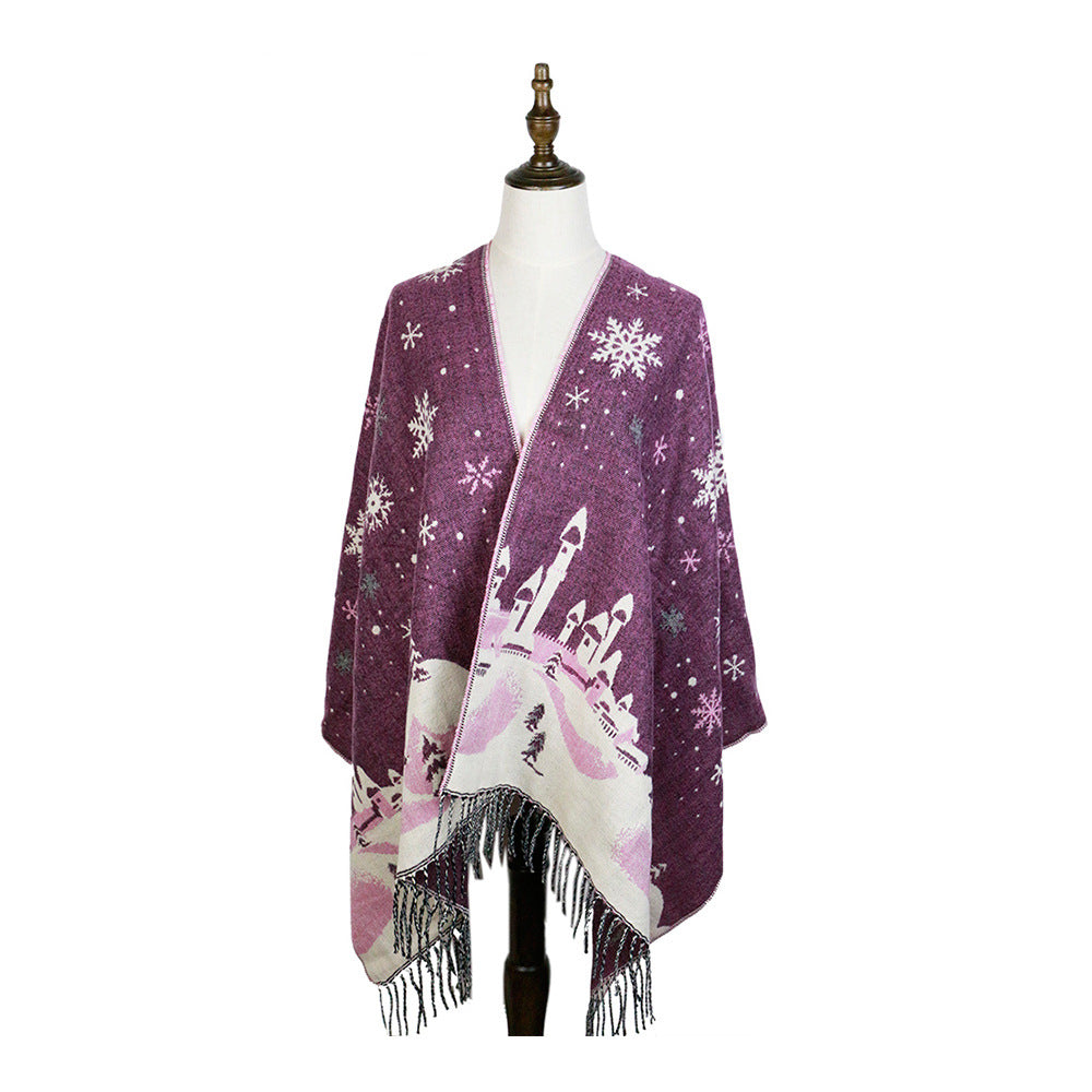 Women's Snowflake Jacquard Winter Scarf – product view 1