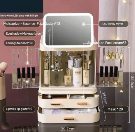 Lighted Mirror Makeup Storage Box product image