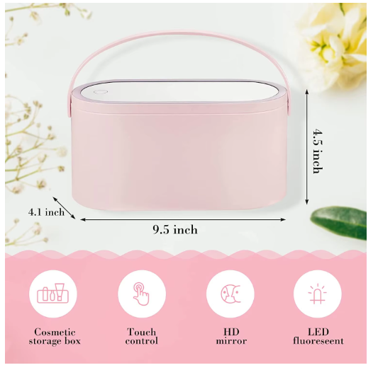 Portable LED Makeup Organizer Case – product view 3
