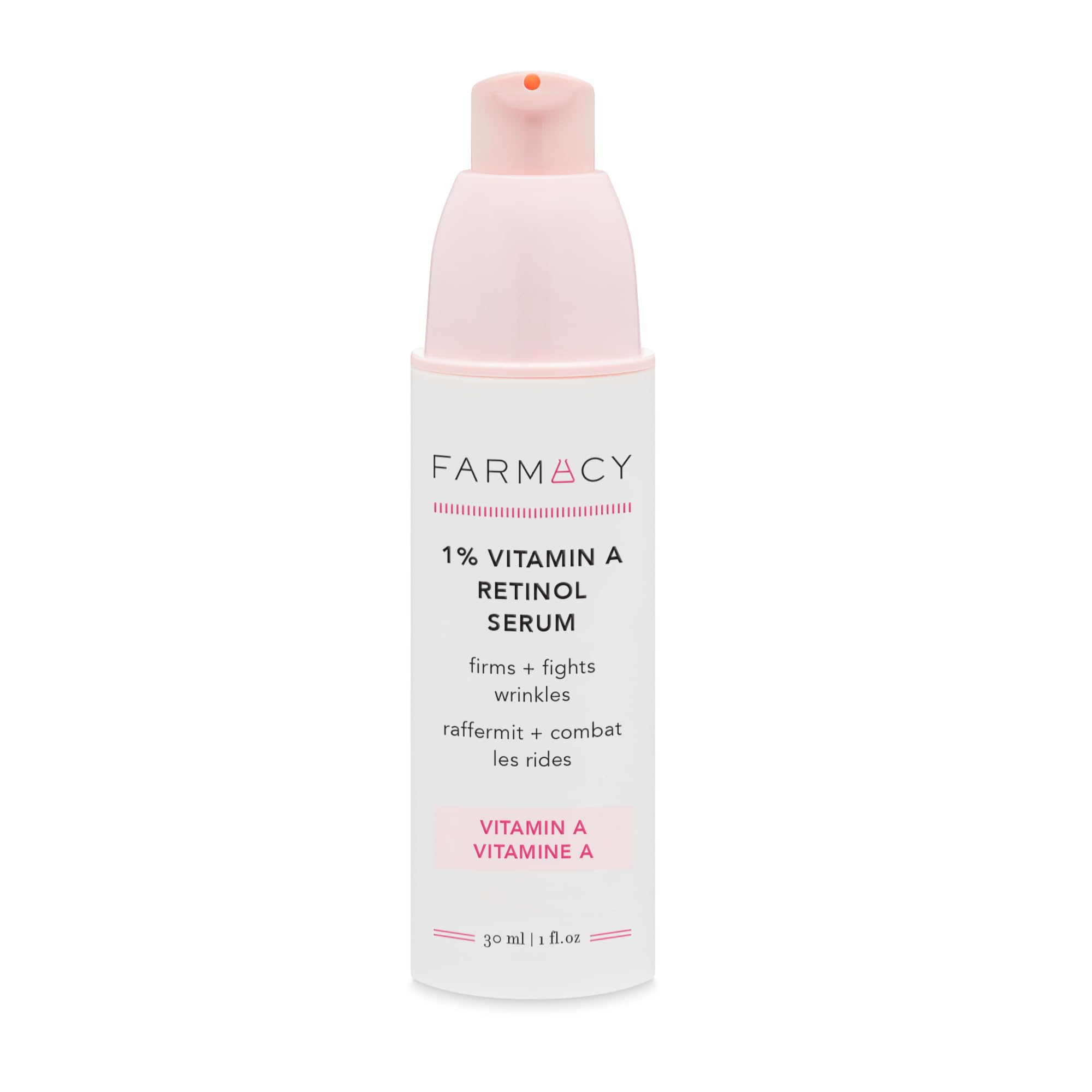 Zenvia Beauty Farmacy Retinol Serum in a glass bottle with dropper, showcasing smooth, clear skincare product for anti-aging.