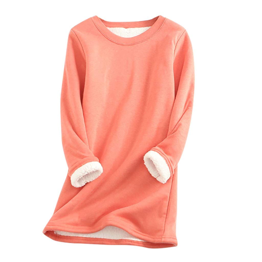 Winter Clothes Trnedy Long Sleeve Crewneck Sherpa Lined Sweatshirt Casual — product view 2