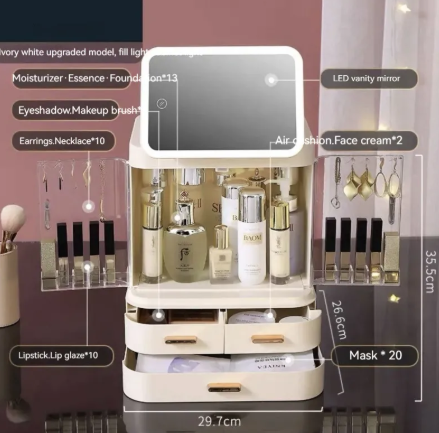Lighted Mirror Makeup Storage Box product image