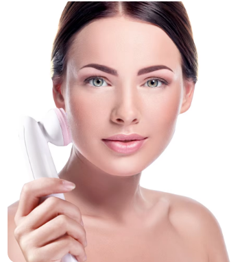 Zenvia Beauty electric silicone facial cleansing brush with soft bristles and ergonomic handle for gentle skin cleansing.