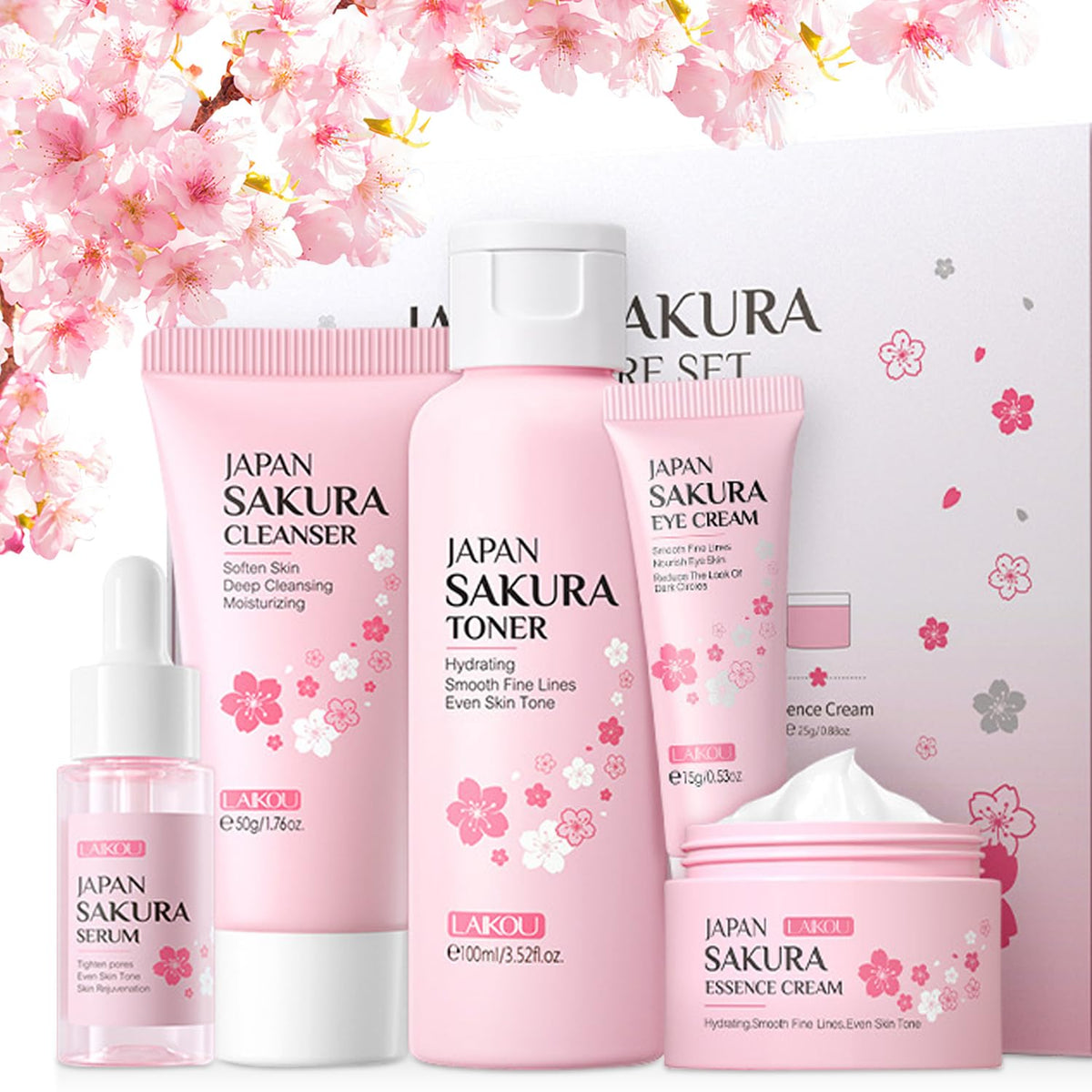 5Pcs Skin Care Set Sakura Women Beauty Sets Korean Skin Care Kit with — product view 1
