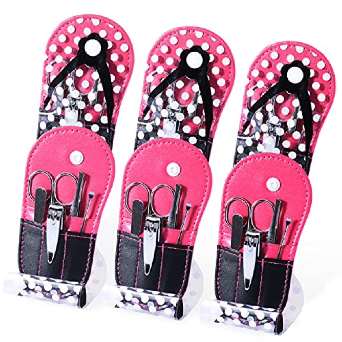 Spove Polka Dot Flip Flop Design Girls Manicure Sets Nail Care Kit