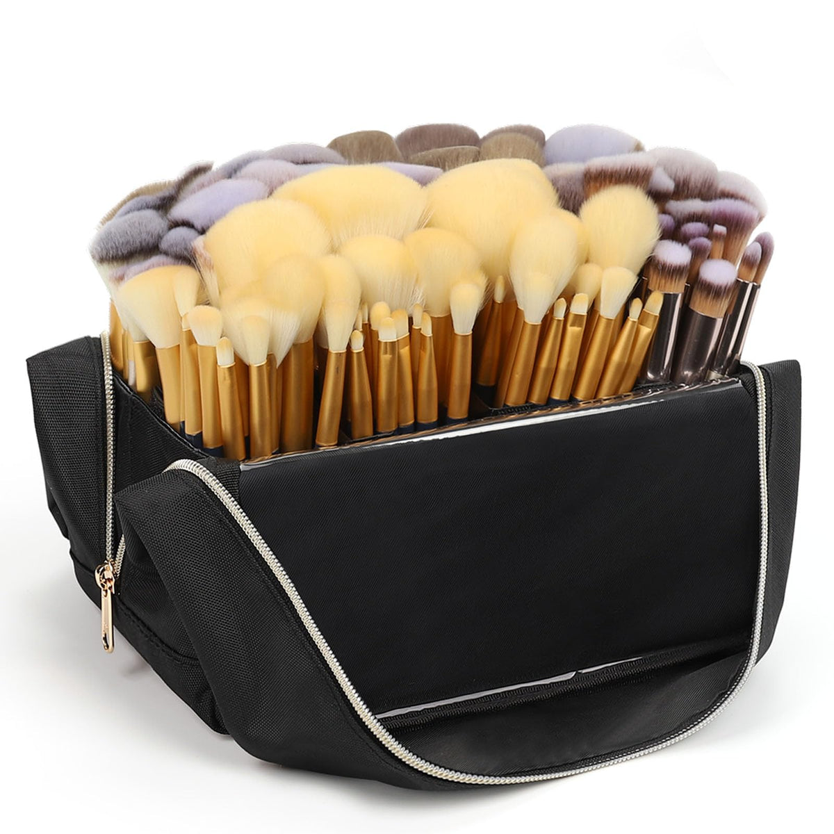 Large Makeup Brush Holder Portable Stand-up Makeup Brush Organizer Bag — product view 3