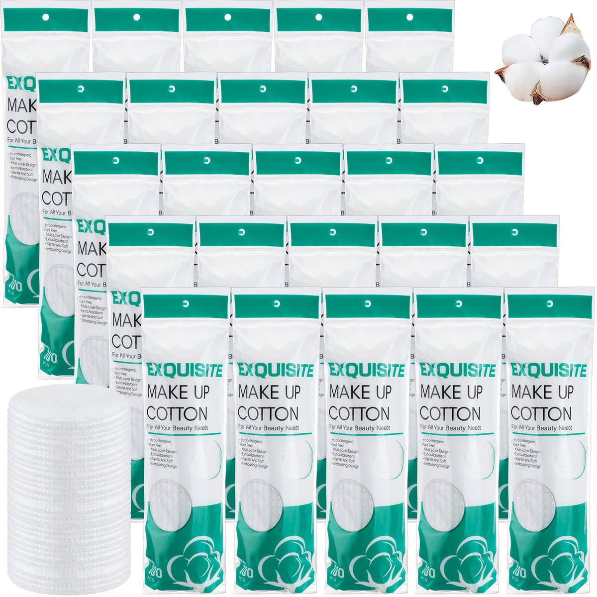 Maxcheck 2500 Pcs Cotton Rounds Bulk Exfoliating Rounds Cotton Rounds for Face Makeup Remover Pads Cotton Facial Pads Cotton Pads for Face Cotton Pads for Makeup Removal Toner Pads